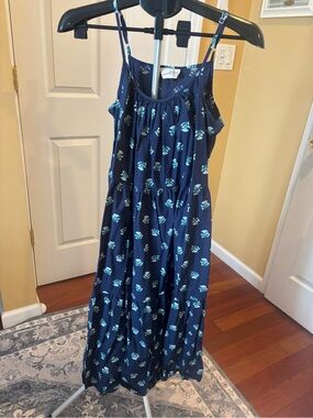 Universal Thread Navy Dress with Teal Floral Print